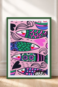 HOMEPACK Ahşap Çerçeveli Tablo Çerçeveli Poster Sanatsal Modern Duvar Dekoru TK-828