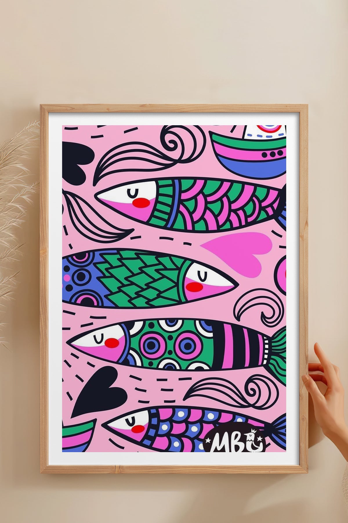 HOMEPACK Ahşap Çerçeveli Tablo Çerçeveli Poster Sanatsal Modern Duvar Dekoru TK-828