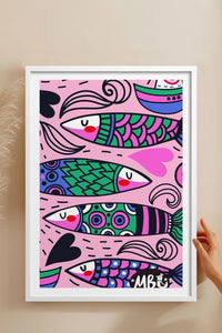 HOMEPACK Ahşap Çerçeveli Tablo Çerçeveli Poster Sanatsal Modern Duvar Dekoru TK-828