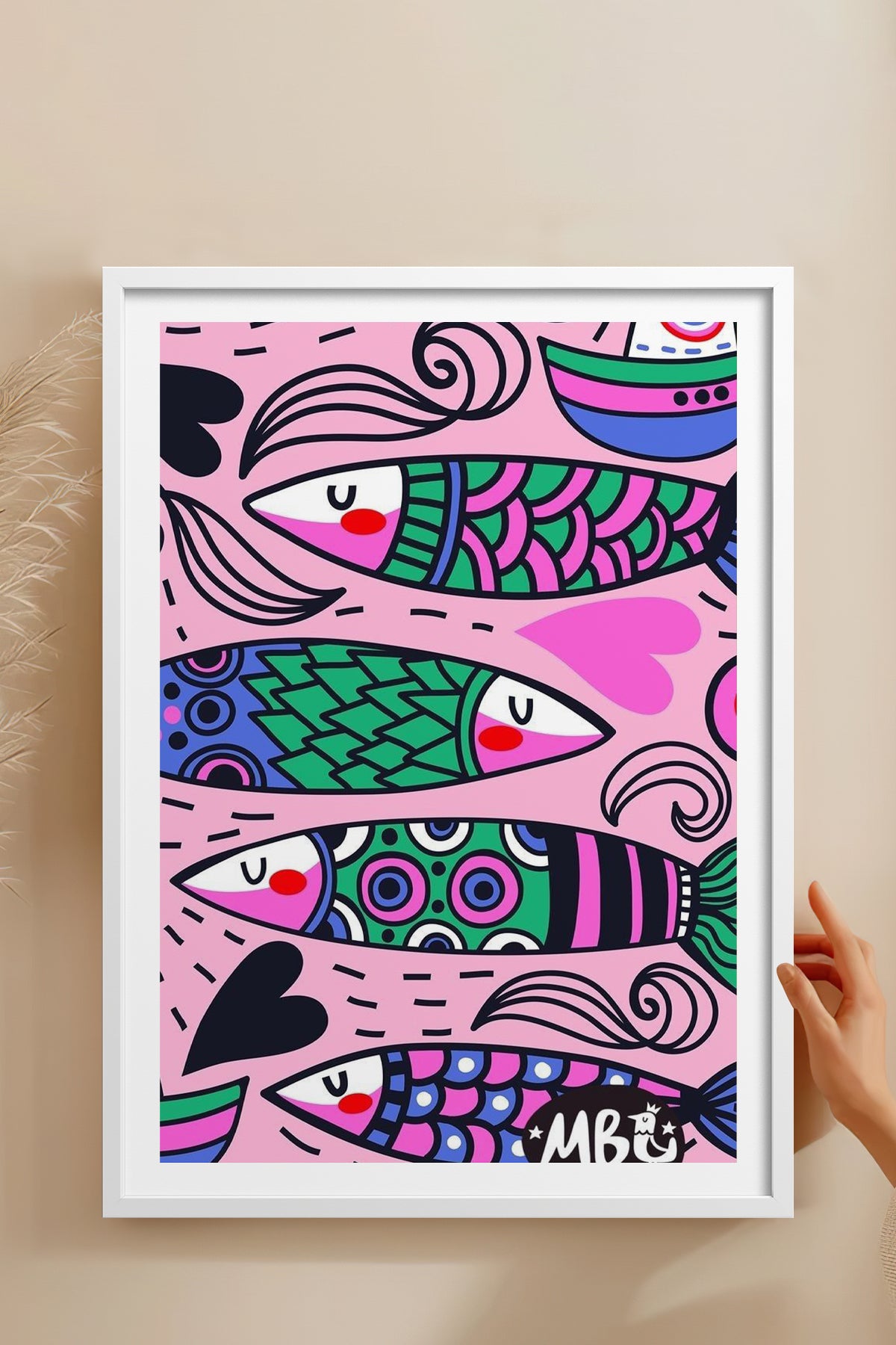 HOMEPACK Ahşap Çerçeveli Tablo Çerçeveli Poster Sanatsal Modern Duvar Dekoru TK-828