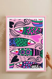 HOMEPACK Ahşap Çerçeveli Tablo Çerçeveli Poster Sanatsal Modern Duvar Dekoru TK-828