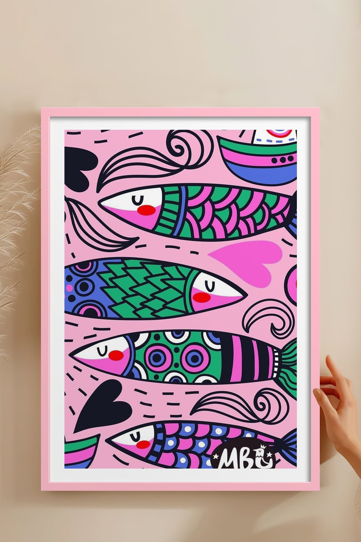 HOMEPACK Ahşap Çerçeveli Tablo Çerçeveli Poster Sanatsal Modern Duvar Dekoru TK-828