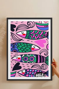 HOMEPACK Ahşap Çerçeveli Tablo Çerçeveli Poster Sanatsal Modern Duvar Dekoru TK-828