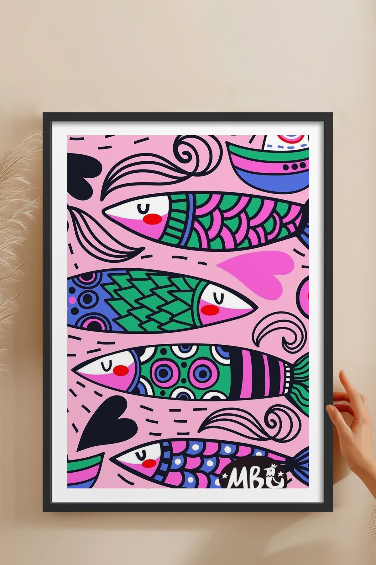 HOMEPACK Ahşap Çerçeveli Tablo Çerçeveli Poster Sanatsal Modern Duvar Dekoru TK-828