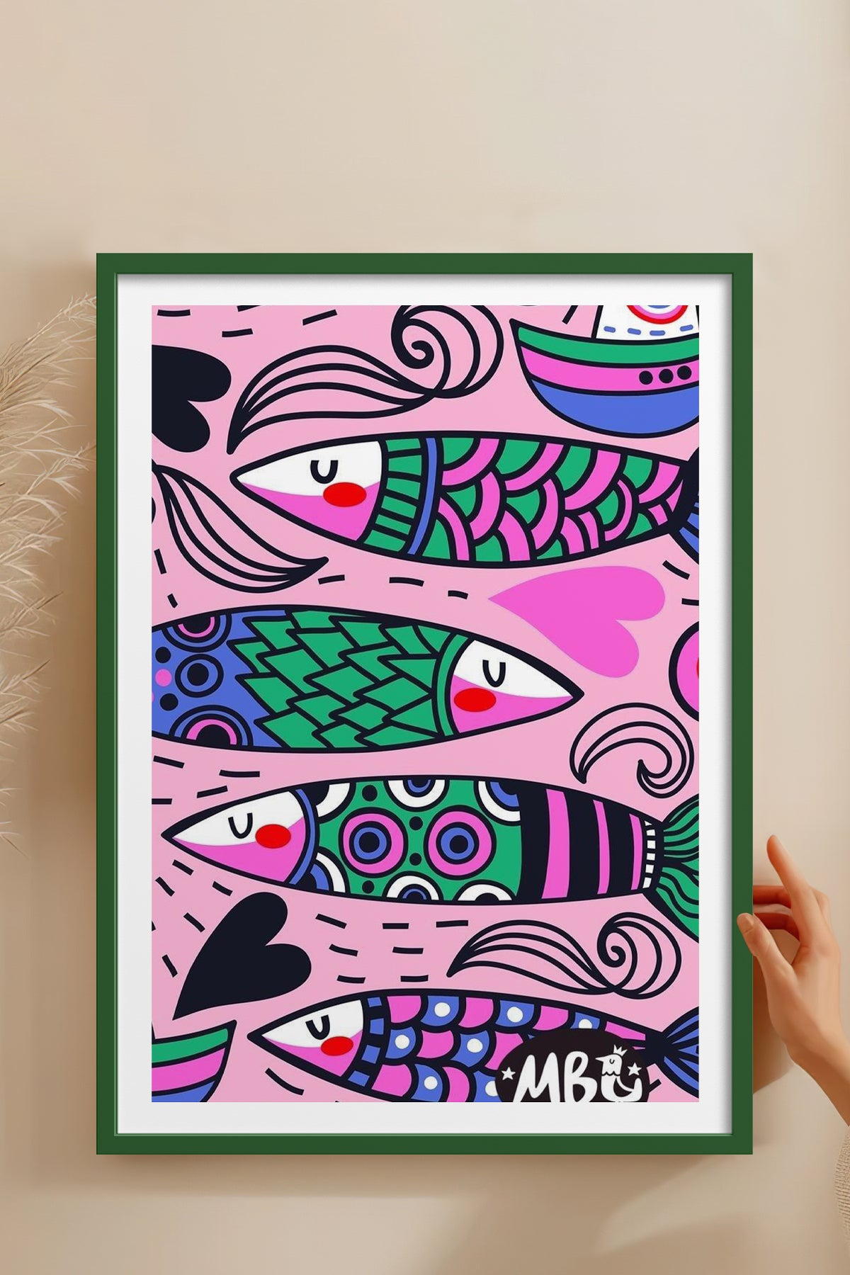 HOMEPACK Ahşap Çerçeveli Tablo Çerçeveli Poster Sanatsal Modern Duvar Dekoru TK-828