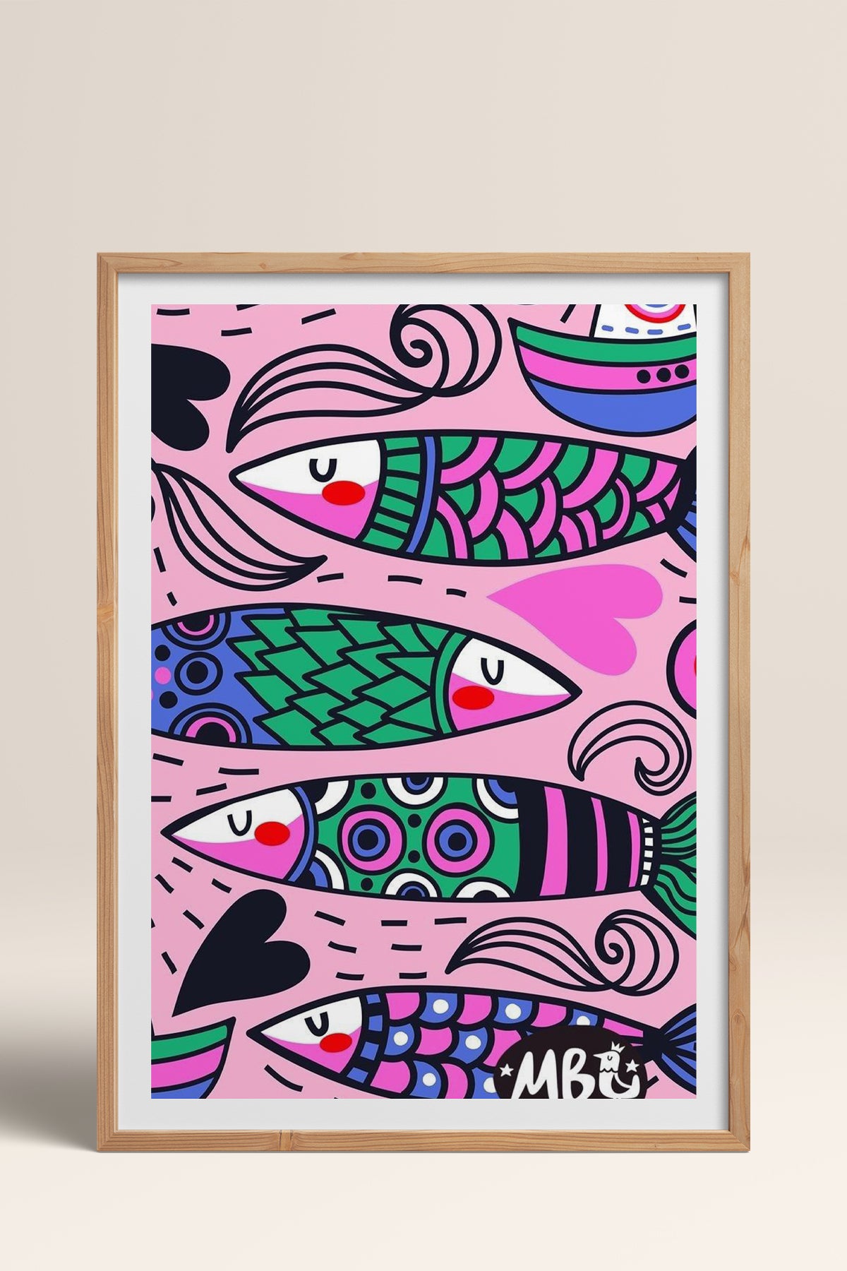 HOMEPACK Ahşap Çerçeveli Tablo Çerçeveli Poster Sanatsal Modern Duvar Dekoru TK-828