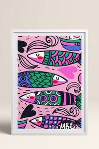 HOMEPACK Ahşap Çerçeveli Tablo Çerçeveli Poster Sanatsal Modern Duvar Dekoru TK-828