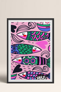 HOMEPACK Ahşap Çerçeveli Tablo Çerçeveli Poster Sanatsal Modern Duvar Dekoru TK-828
