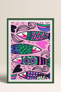 HOMEPACK Ahşap Çerçeveli Tablo Çerçeveli Poster Sanatsal Modern Duvar Dekoru TK-828