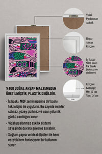 HOMEPACK Ahşap Çerçeveli Tablo Çerçeveli Poster Sanatsal Modern Duvar Dekoru TK-828