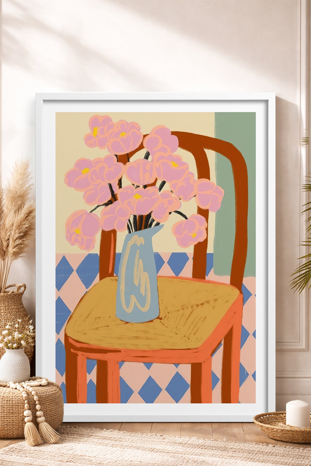 HOMEPACK Ahşap Çerçeveli Tablo Çerçeveli Poster Sanatsal Modern Duvar Dekoru TK-829