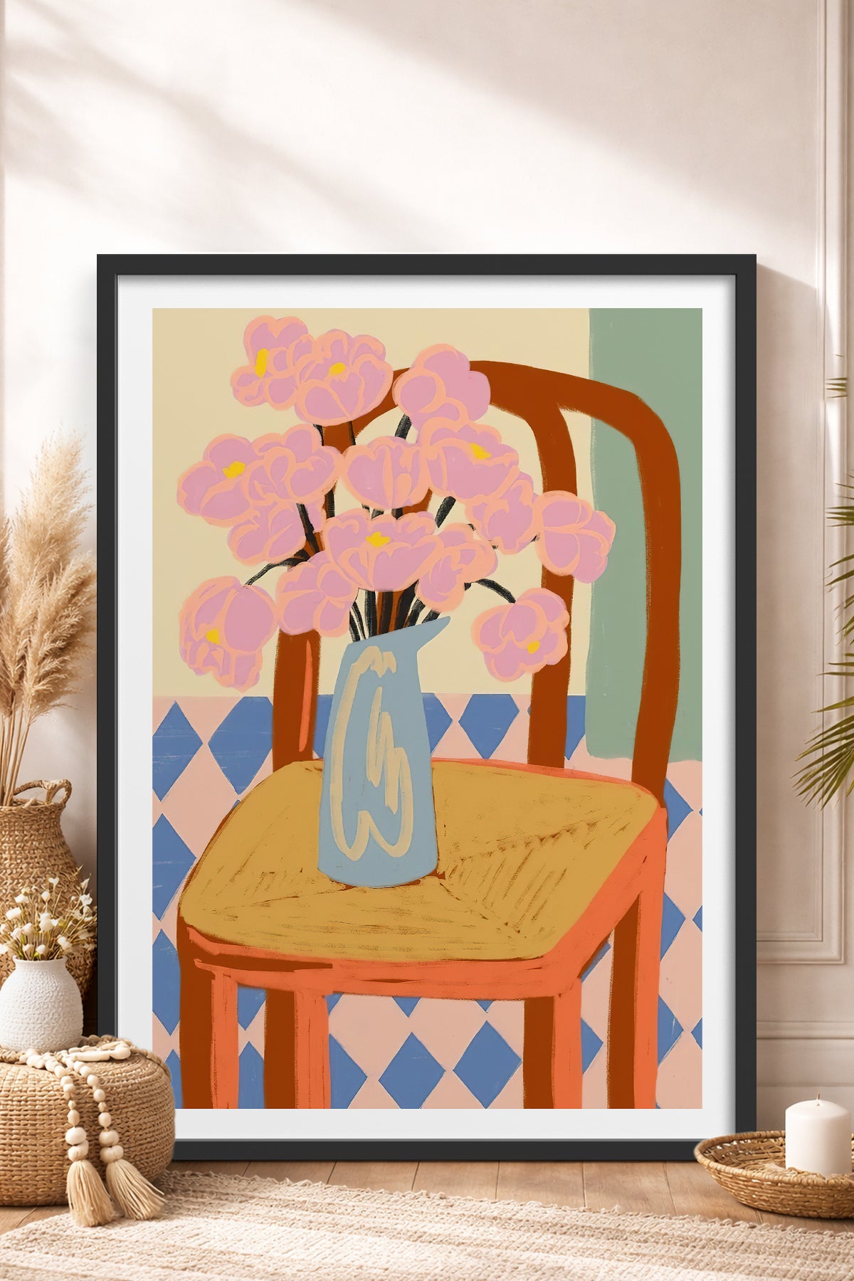 HOMEPACK Ahşap Çerçeveli Tablo Çerçeveli Poster Sanatsal Modern Duvar Dekoru TK-829