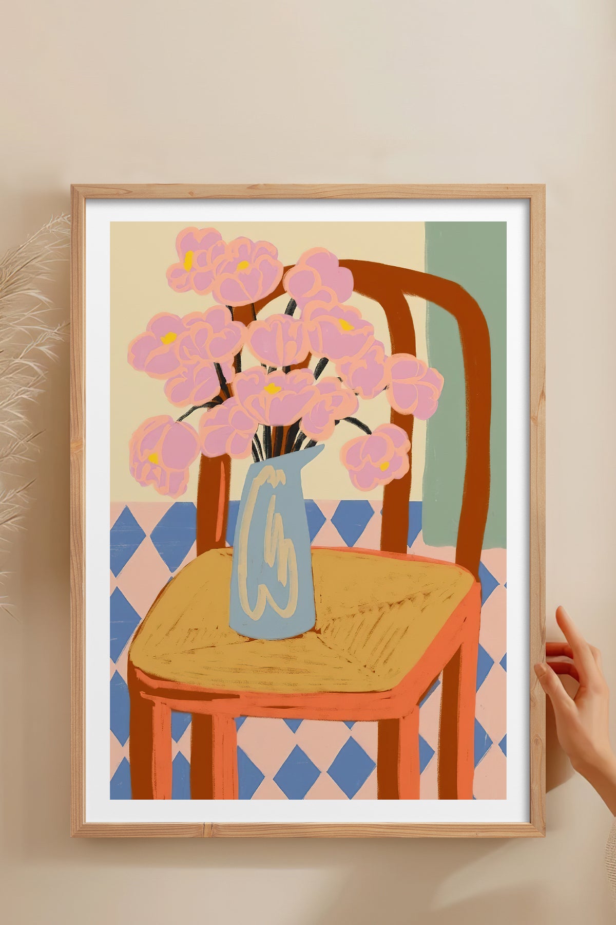 HOMEPACK Ahşap Çerçeveli Tablo Çerçeveli Poster Sanatsal Modern Duvar Dekoru TK-829