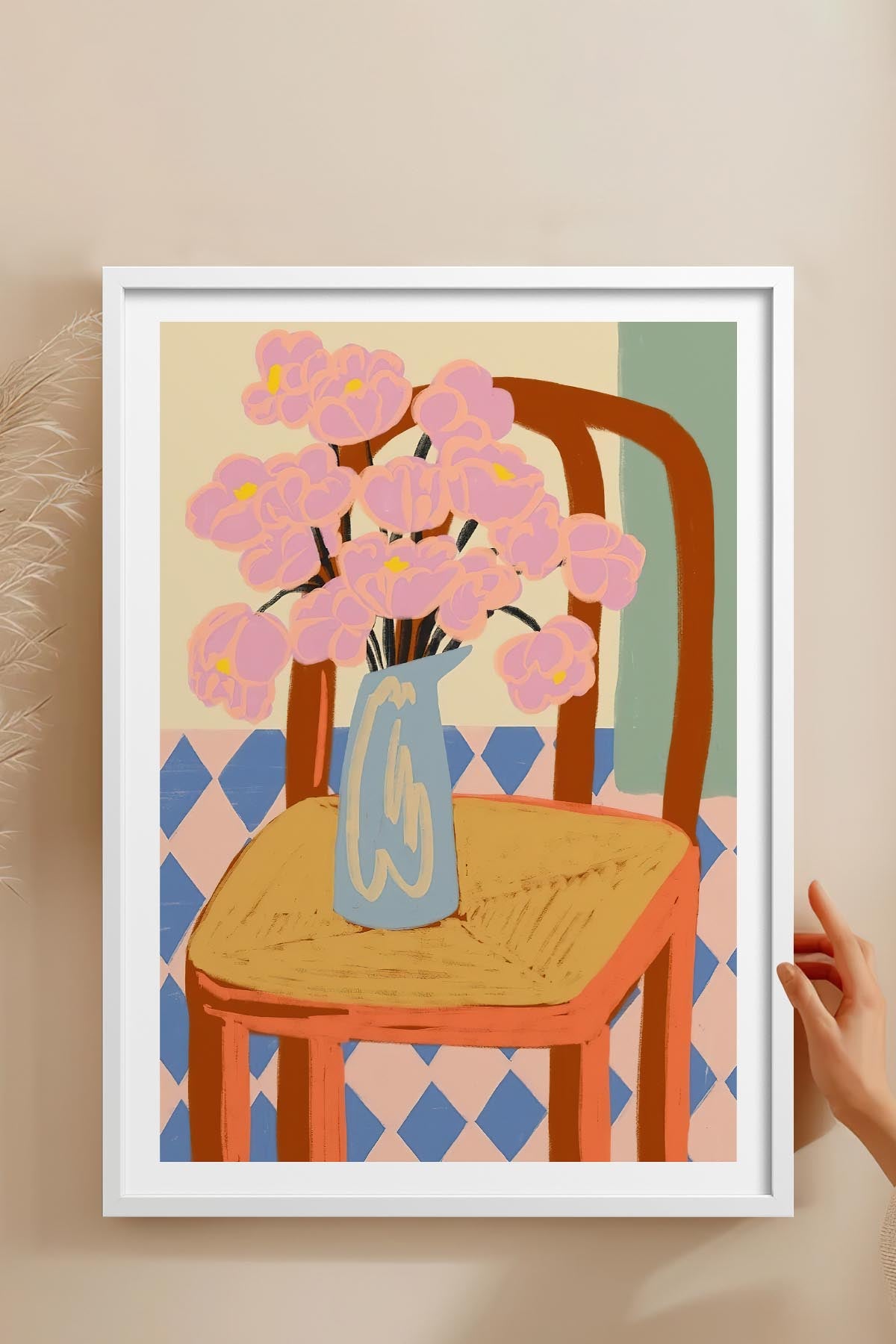 HOMEPACK Ahşap Çerçeveli Tablo Çerçeveli Poster Sanatsal Modern Duvar Dekoru TK-829