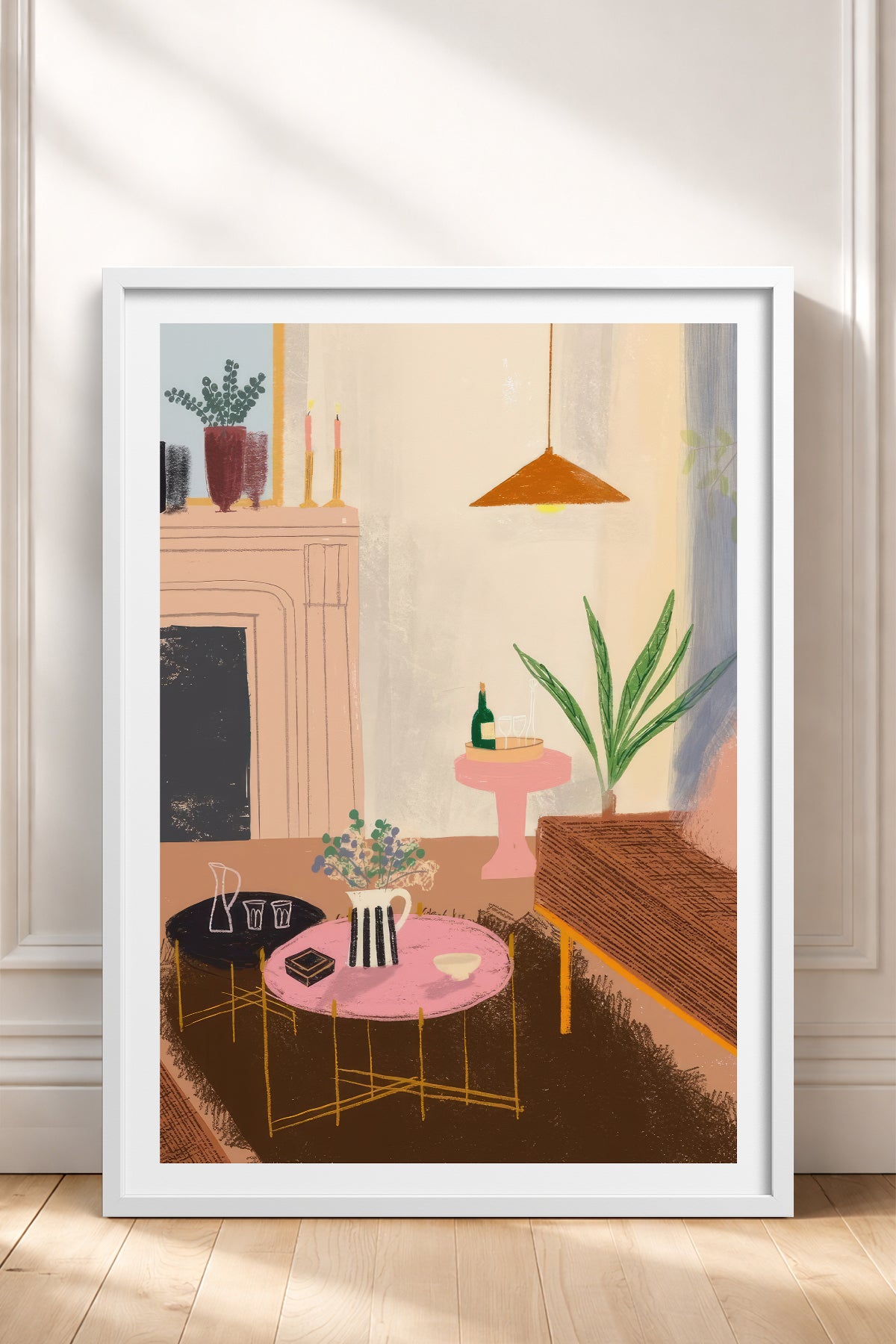 HOMEPACK Ahşap Çerçeveli Tablo Çerçeveli Poster Sanatsal Modern Duvar Dekoru TK-830