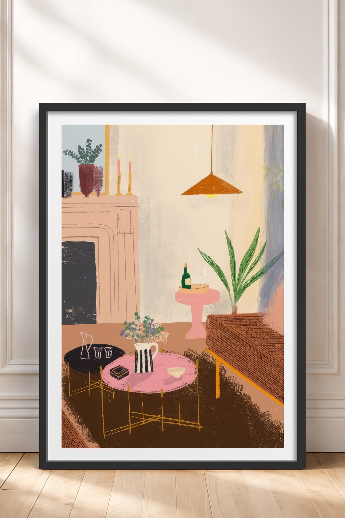 HOMEPACK Ahşap Çerçeveli Tablo Çerçeveli Poster Sanatsal Modern Duvar Dekoru TK-830