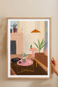 HOMEPACK Ahşap Çerçeveli Tablo Çerçeveli Poster Sanatsal Modern Duvar Dekoru TK-830