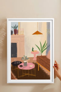 HOMEPACK Ahşap Çerçeveli Tablo Çerçeveli Poster Sanatsal Modern Duvar Dekoru TK-830