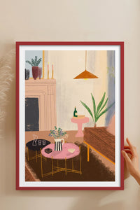 HOMEPACK Ahşap Çerçeveli Tablo Çerçeveli Poster Sanatsal Modern Duvar Dekoru TK-830