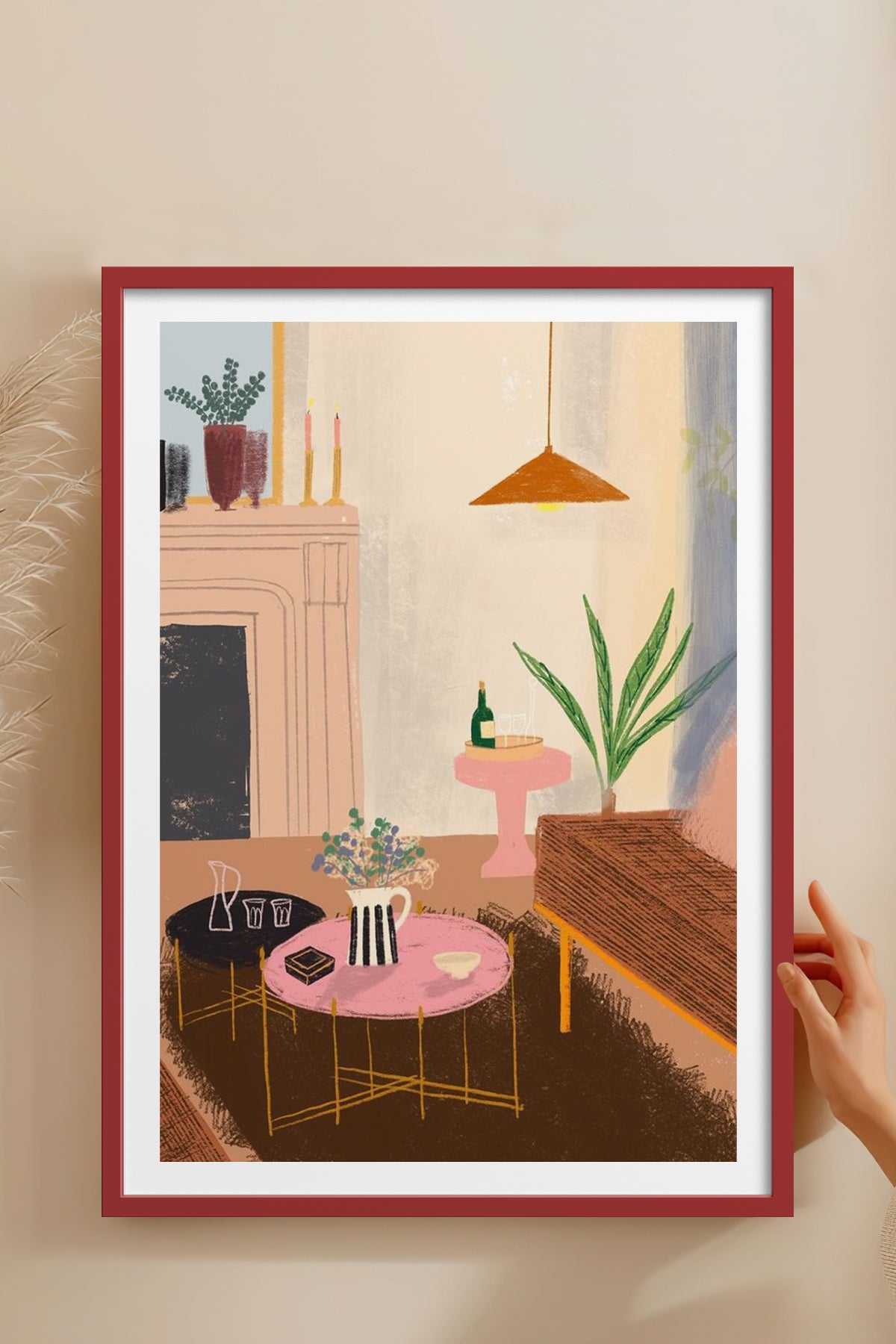 HOMEPACK Ahşap Çerçeveli Tablo Çerçeveli Poster Sanatsal Modern Duvar Dekoru TK-830