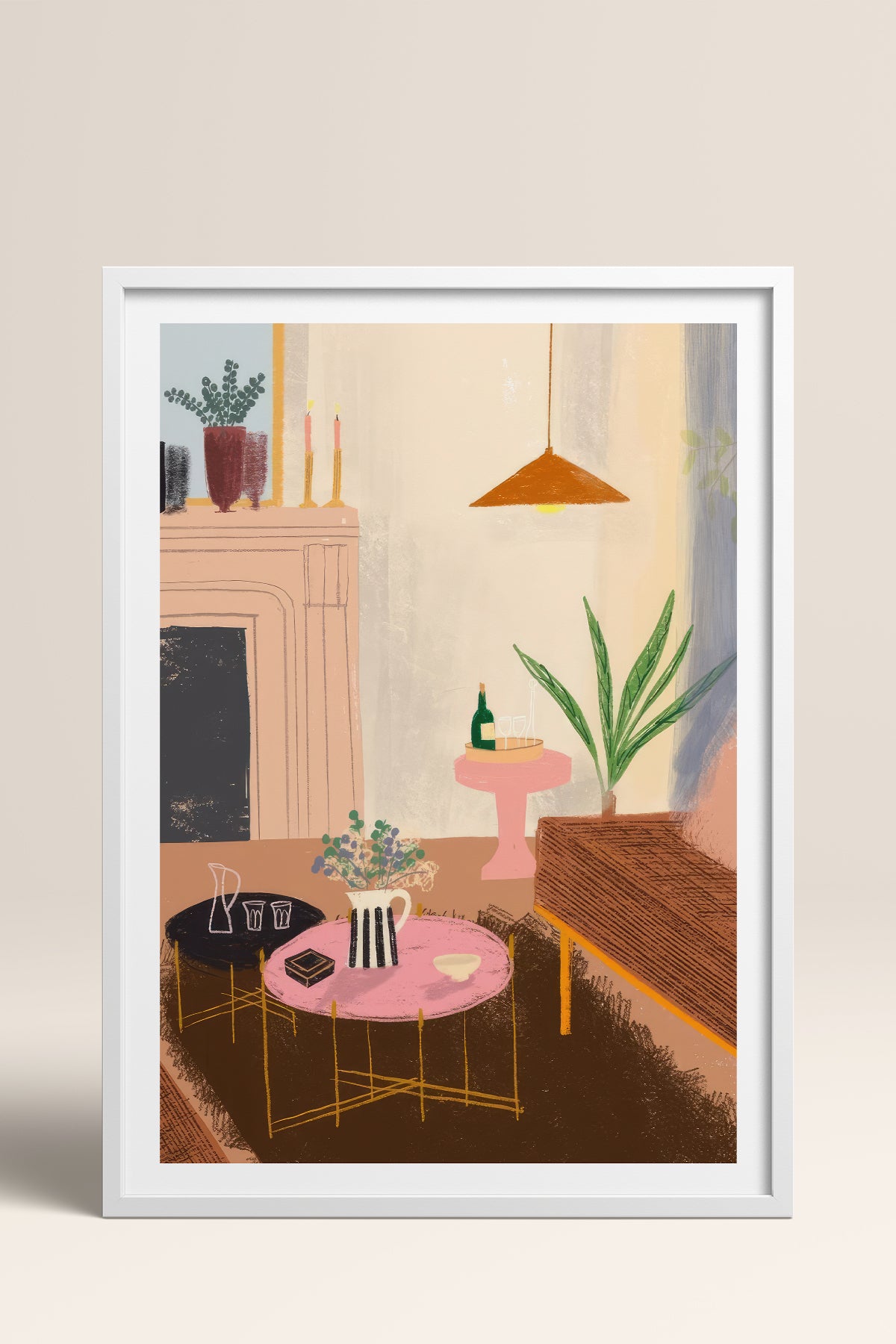 HOMEPACK Ahşap Çerçeveli Tablo Çerçeveli Poster Sanatsal Modern Duvar Dekoru TK-830