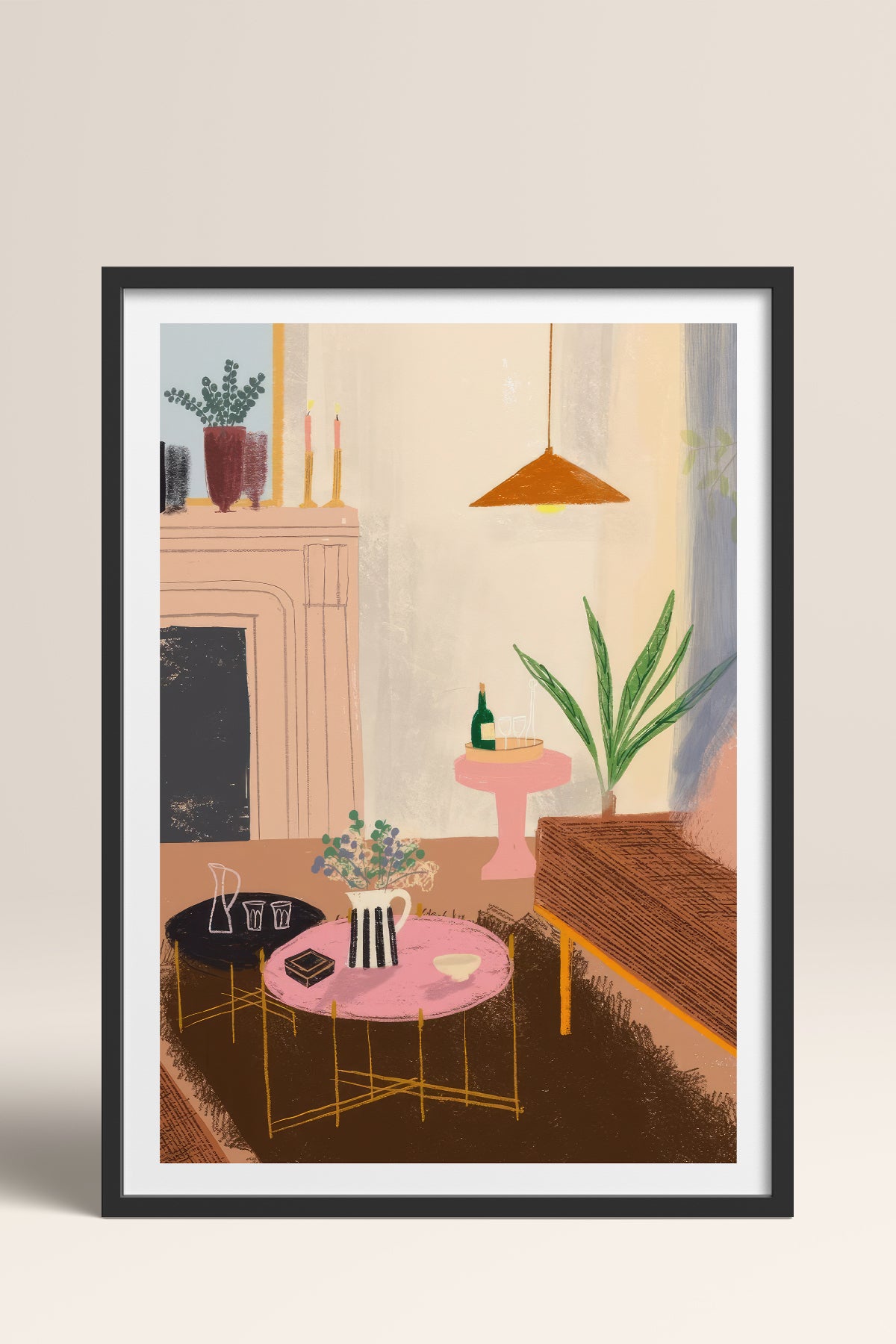 HOMEPACK Ahşap Çerçeveli Tablo Çerçeveli Poster Sanatsal Modern Duvar Dekoru TK-830