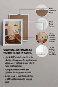 HOMEPACK Ahşap Çerçeveli Tablo Çerçeveli Poster Sanatsal Modern Duvar Dekoru TK-830