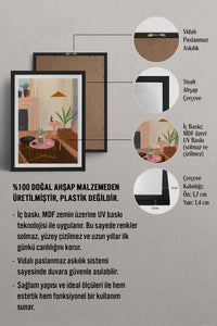 HOMEPACK Ahşap Çerçeveli Tablo Çerçeveli Poster Sanatsal Modern Duvar Dekoru TK-830