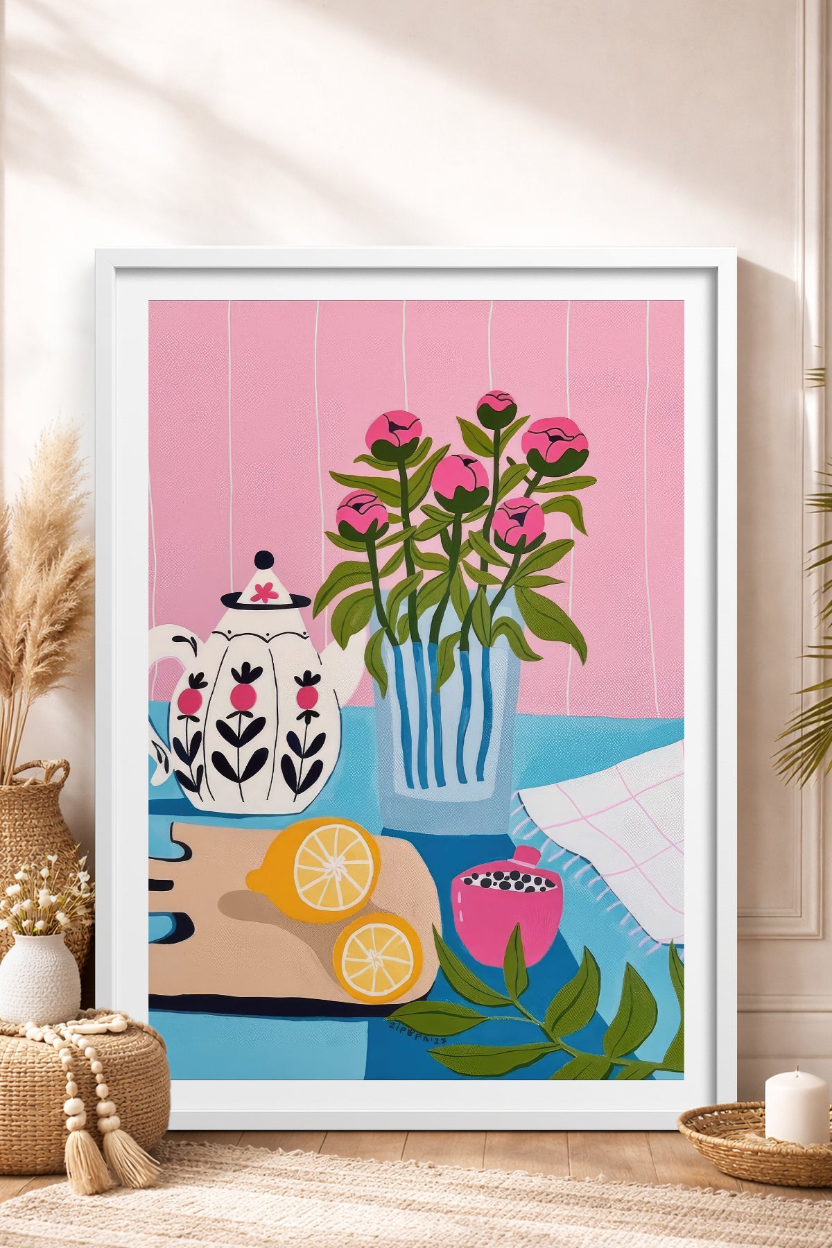 HOMEPACK Ahşap Çerçeveli Tablo Çerçeveli Poster Sanatsal Modern Duvar Dekoru TK-831