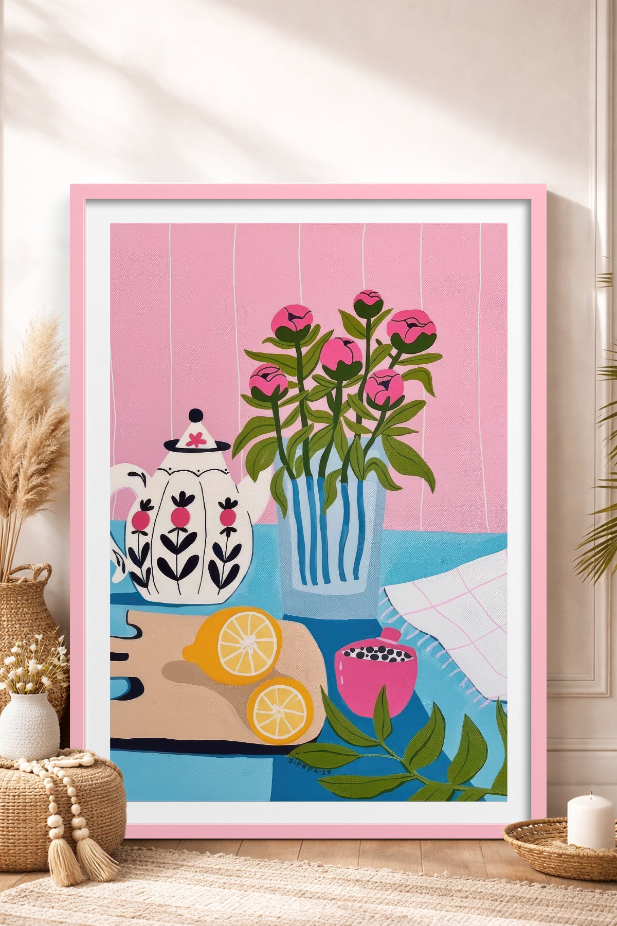 HOMEPACK Ahşap Çerçeveli Tablo Çerçeveli Poster Sanatsal Modern Duvar Dekoru TK-831