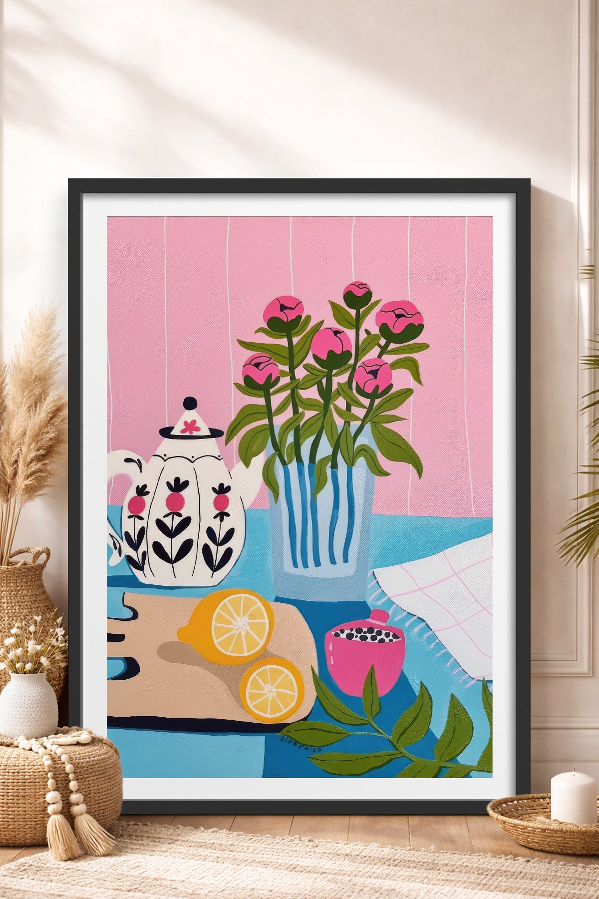 HOMEPACK Ahşap Çerçeveli Tablo Çerçeveli Poster Sanatsal Modern Duvar Dekoru TK-831