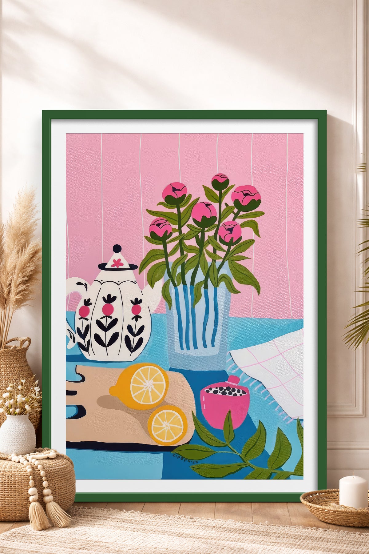 HOMEPACK Ahşap Çerçeveli Tablo Çerçeveli Poster Sanatsal Modern Duvar Dekoru TK-831