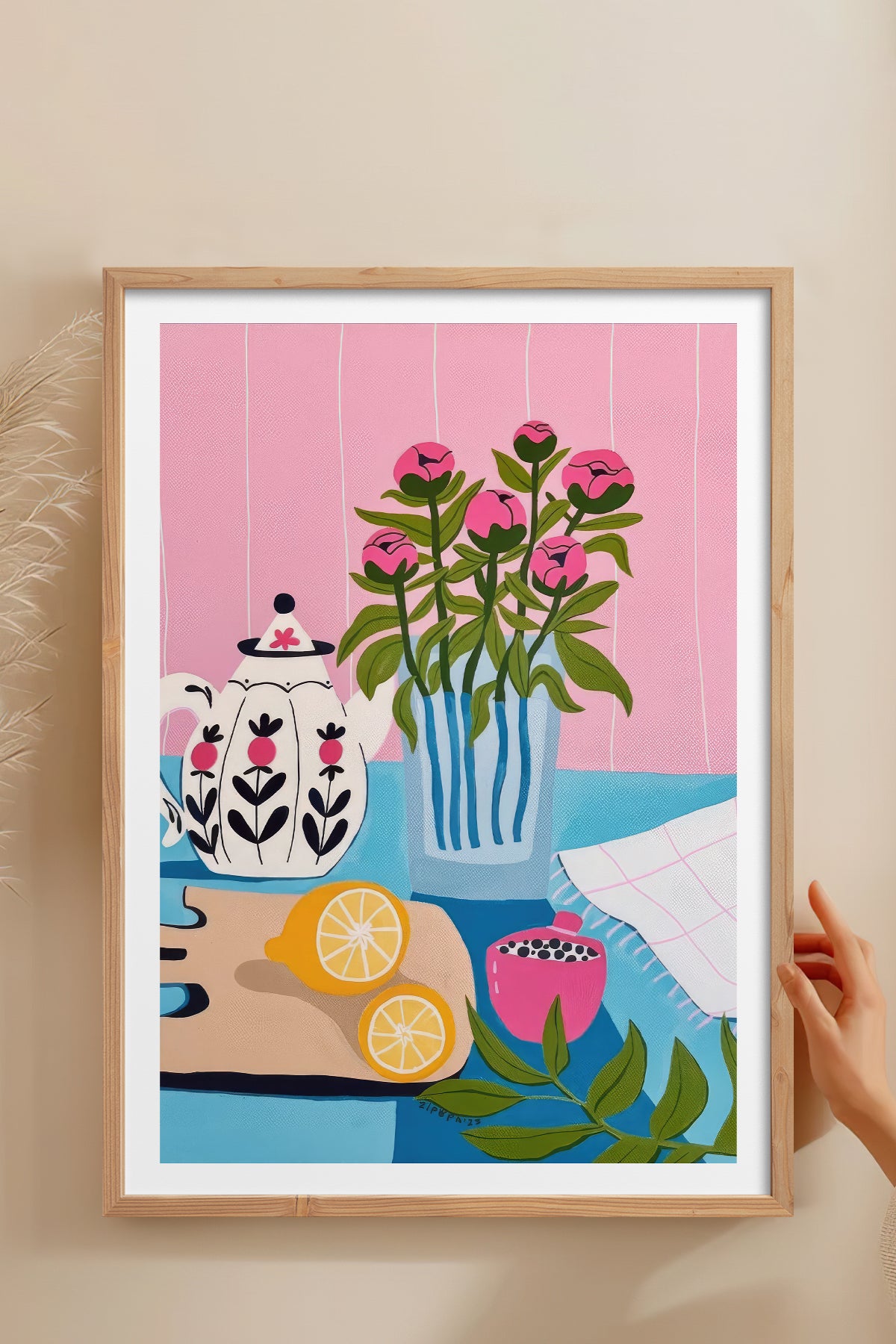 HOMEPACK Ahşap Çerçeveli Tablo Çerçeveli Poster Sanatsal Modern Duvar Dekoru TK-831