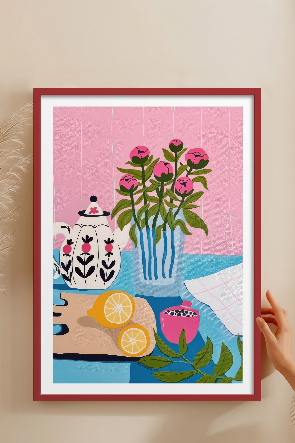 HOMEPACK Ahşap Çerçeveli Tablo Çerçeveli Poster Sanatsal Modern Duvar Dekoru TK-831