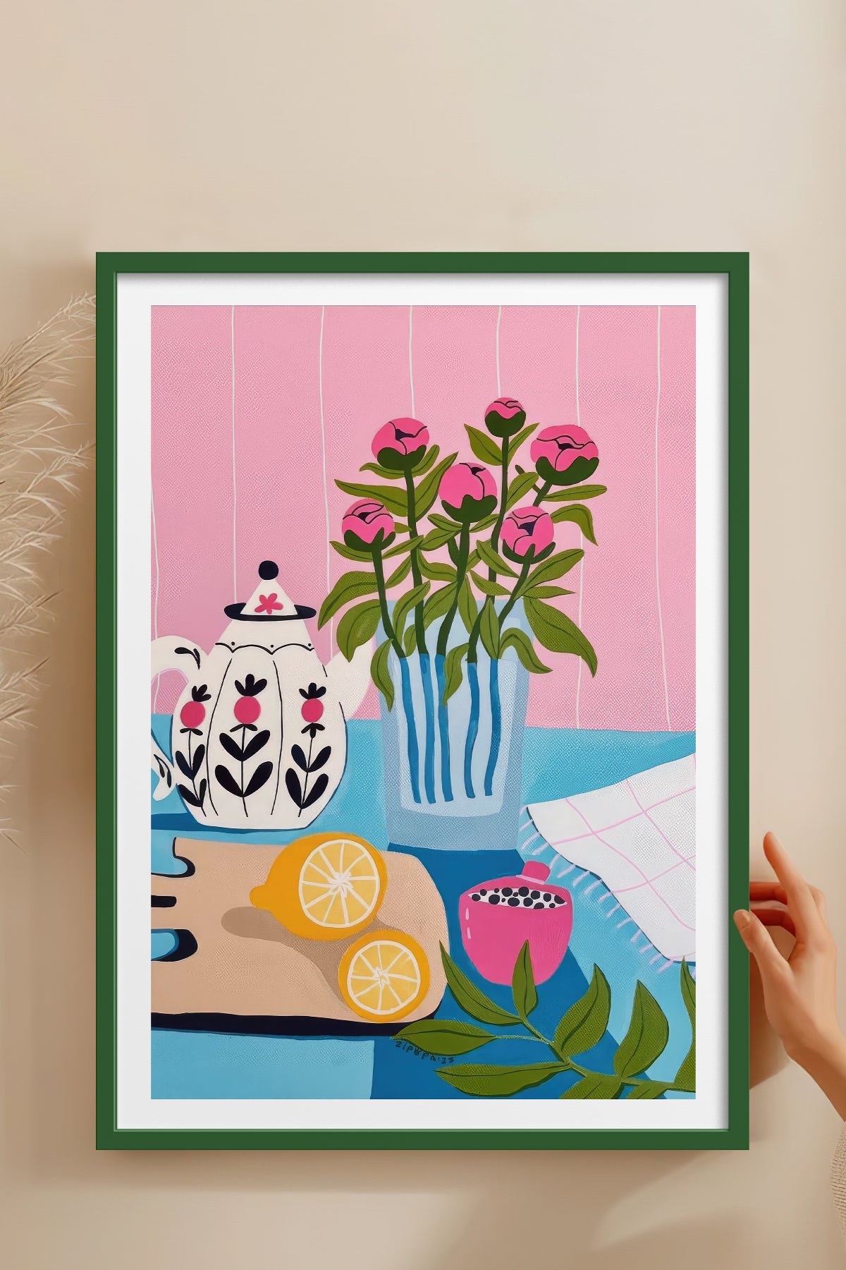 HOMEPACK Ahşap Çerçeveli Tablo Çerçeveli Poster Sanatsal Modern Duvar Dekoru TK-831