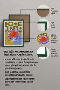 HOMEPACK Ahşap Çerçeveli Tablo Çerçeveli Poster Sanatsal Modern Duvar Dekoru TK-832