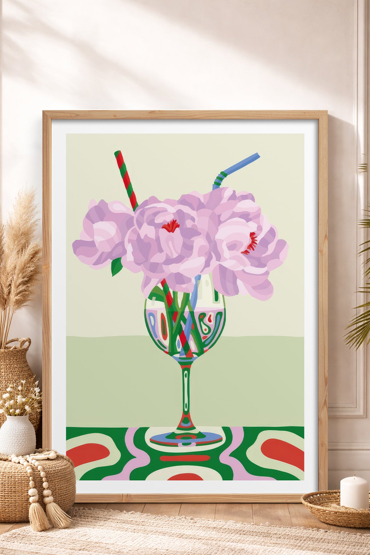 HOMEPACK Ahşap Çerçeveli Tablo Çerçeveli Poster Sanatsal Modern Duvar Dekoru TK-834