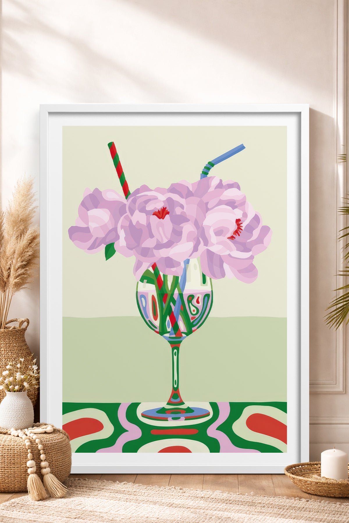 HOMEPACK Ahşap Çerçeveli Tablo Çerçeveli Poster Sanatsal Modern Duvar Dekoru TK-834