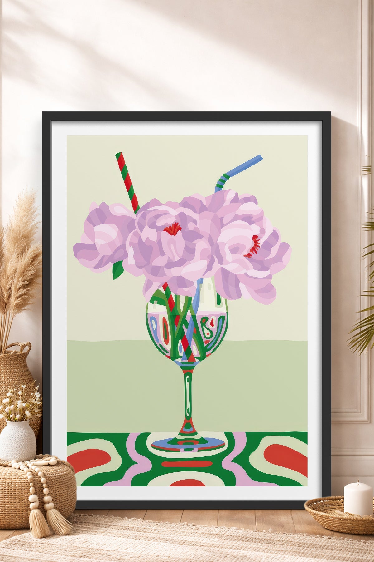 HOMEPACK Ahşap Çerçeveli Tablo Çerçeveli Poster Sanatsal Modern Duvar Dekoru TK-834