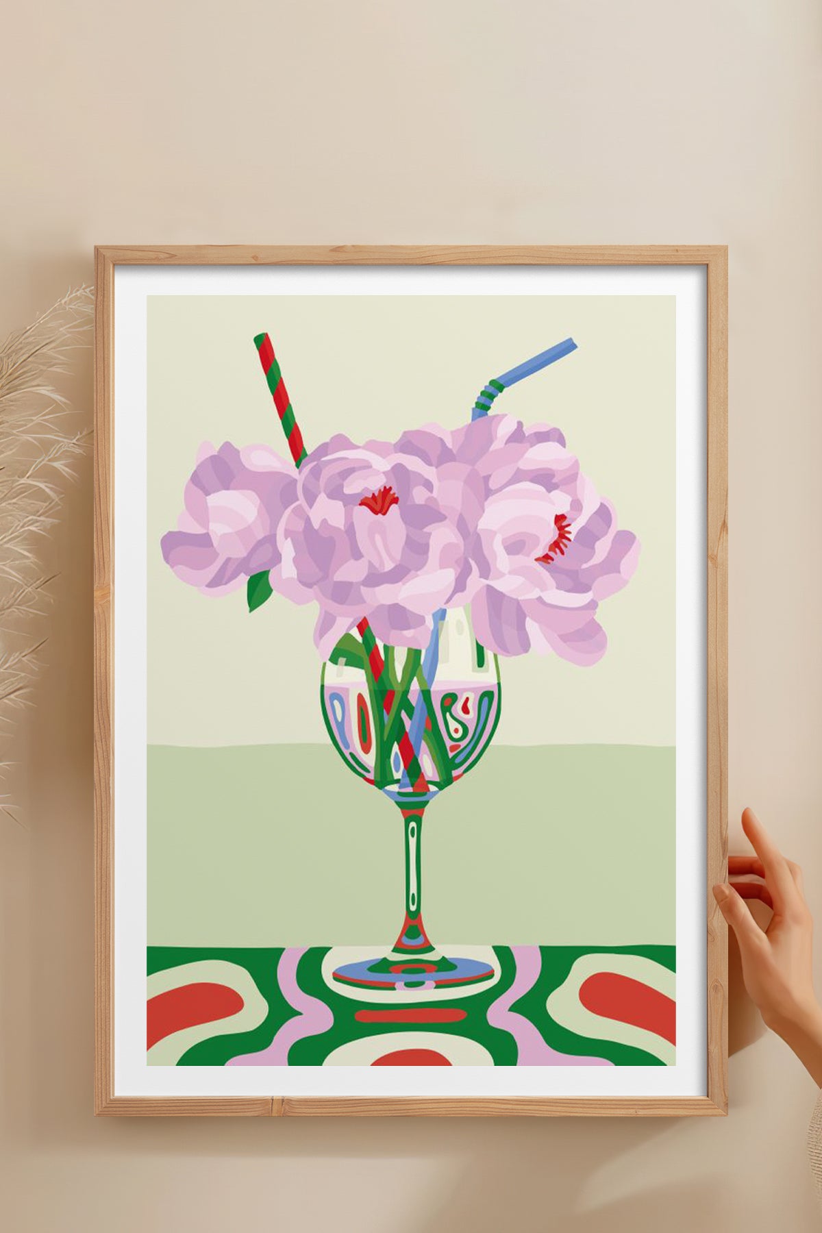 HOMEPACK Ahşap Çerçeveli Tablo Çerçeveli Poster Sanatsal Modern Duvar Dekoru TK-834