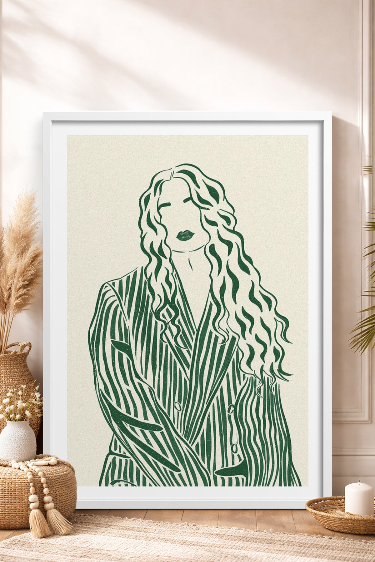 HOMEPACK Ahşap Çerçeveli Tablo Çerçeveli Poster Sanatsal Modern Duvar Dekoru TK-837