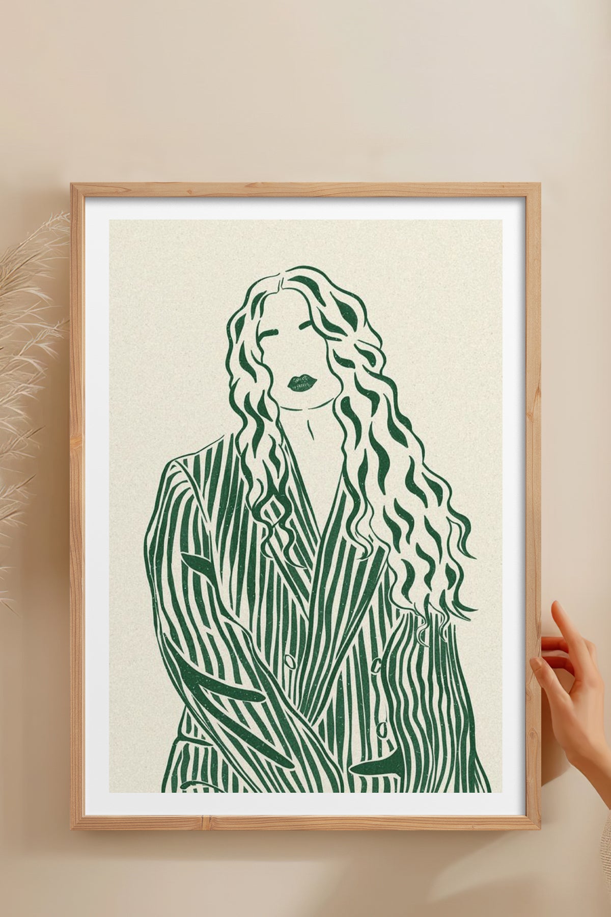 HOMEPACK Ahşap Çerçeveli Tablo Çerçeveli Poster Sanatsal Modern Duvar Dekoru TK-837