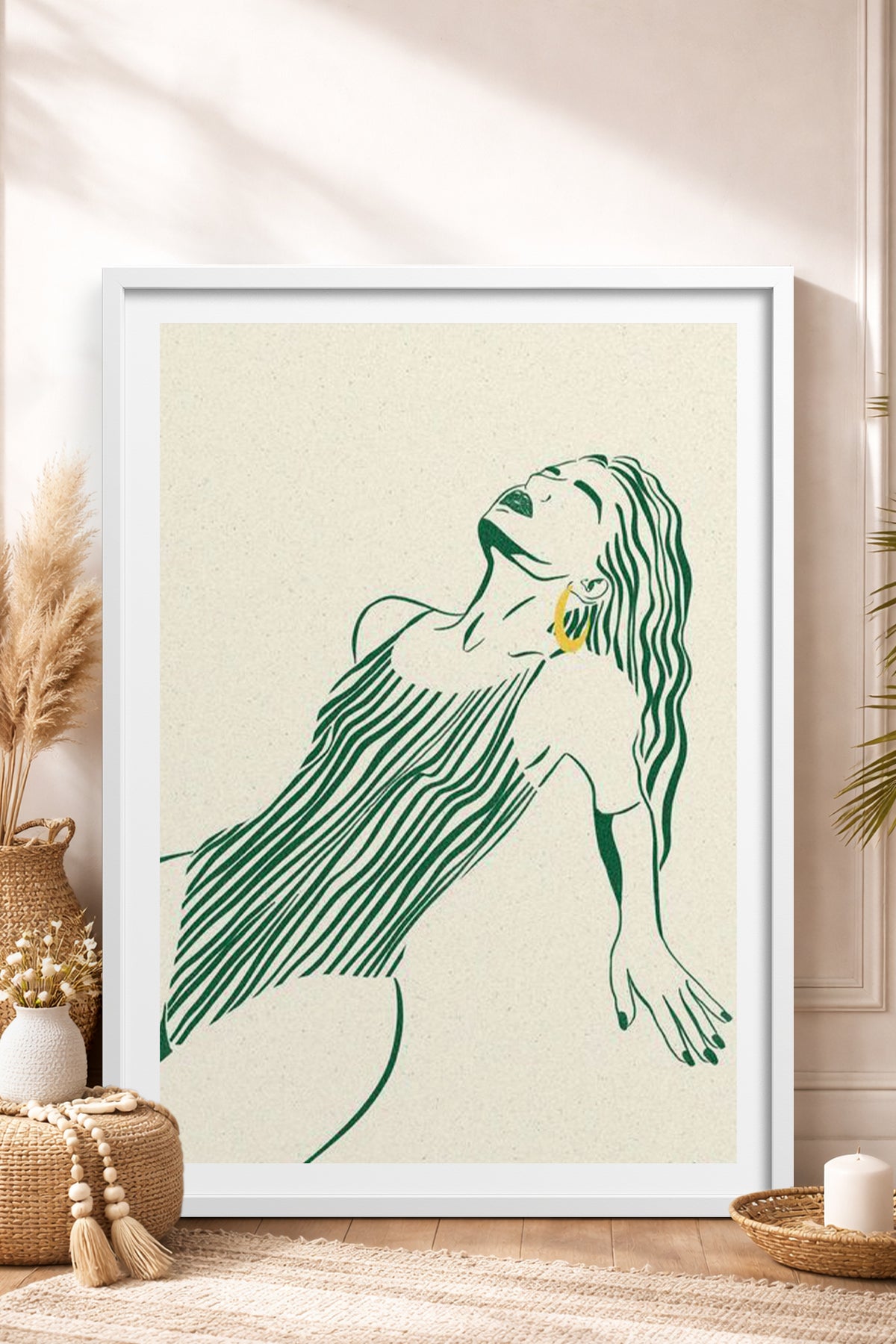 HOMEPACK Ahşap Çerçeveli Tablo Çerçeveli Poster Sanatsal Modern Duvar Dekoru TK-838