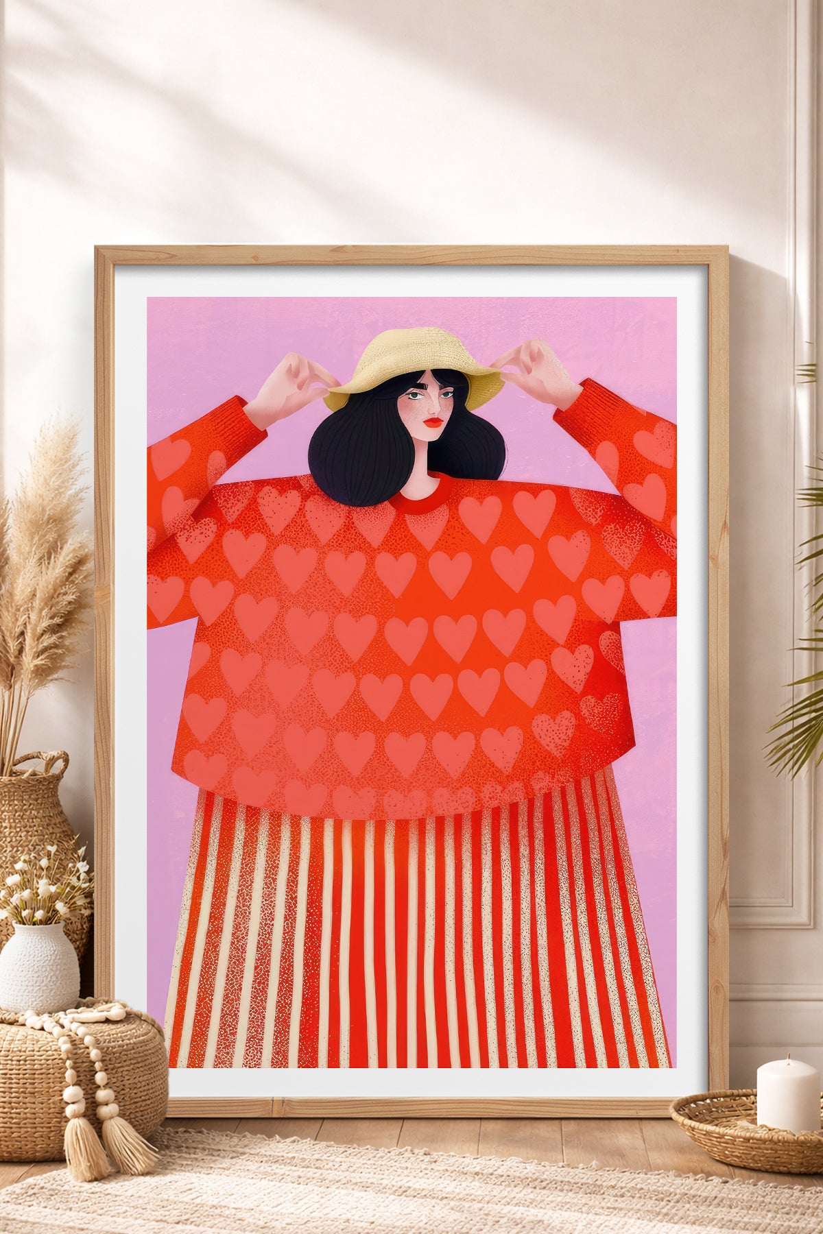 HOMEPACK Ahşap Çerçeveli Tablo Çerçeveli Poster Sanatsal Modern Duvar Dekoru TK-839