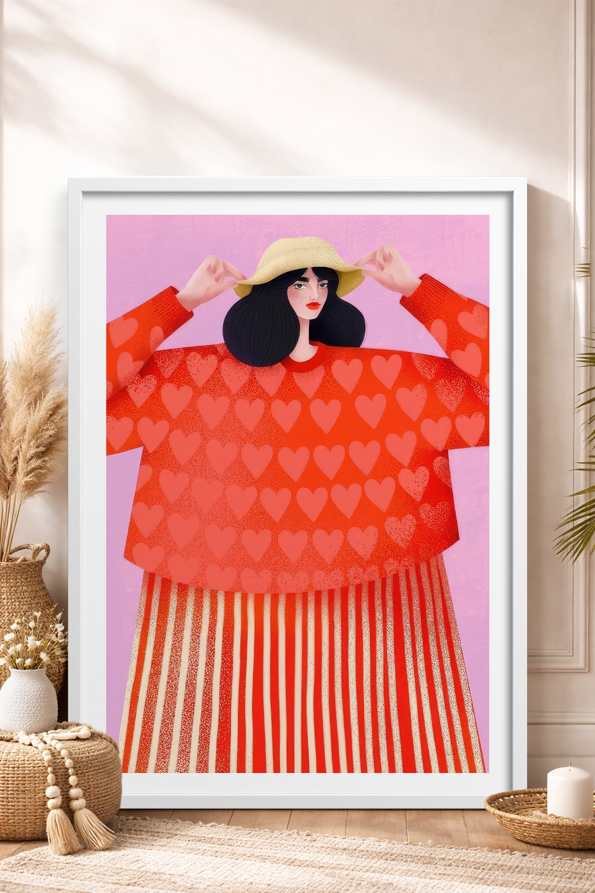 HOMEPACK Ahşap Çerçeveli Tablo Çerçeveli Poster Sanatsal Modern Duvar Dekoru TK-839