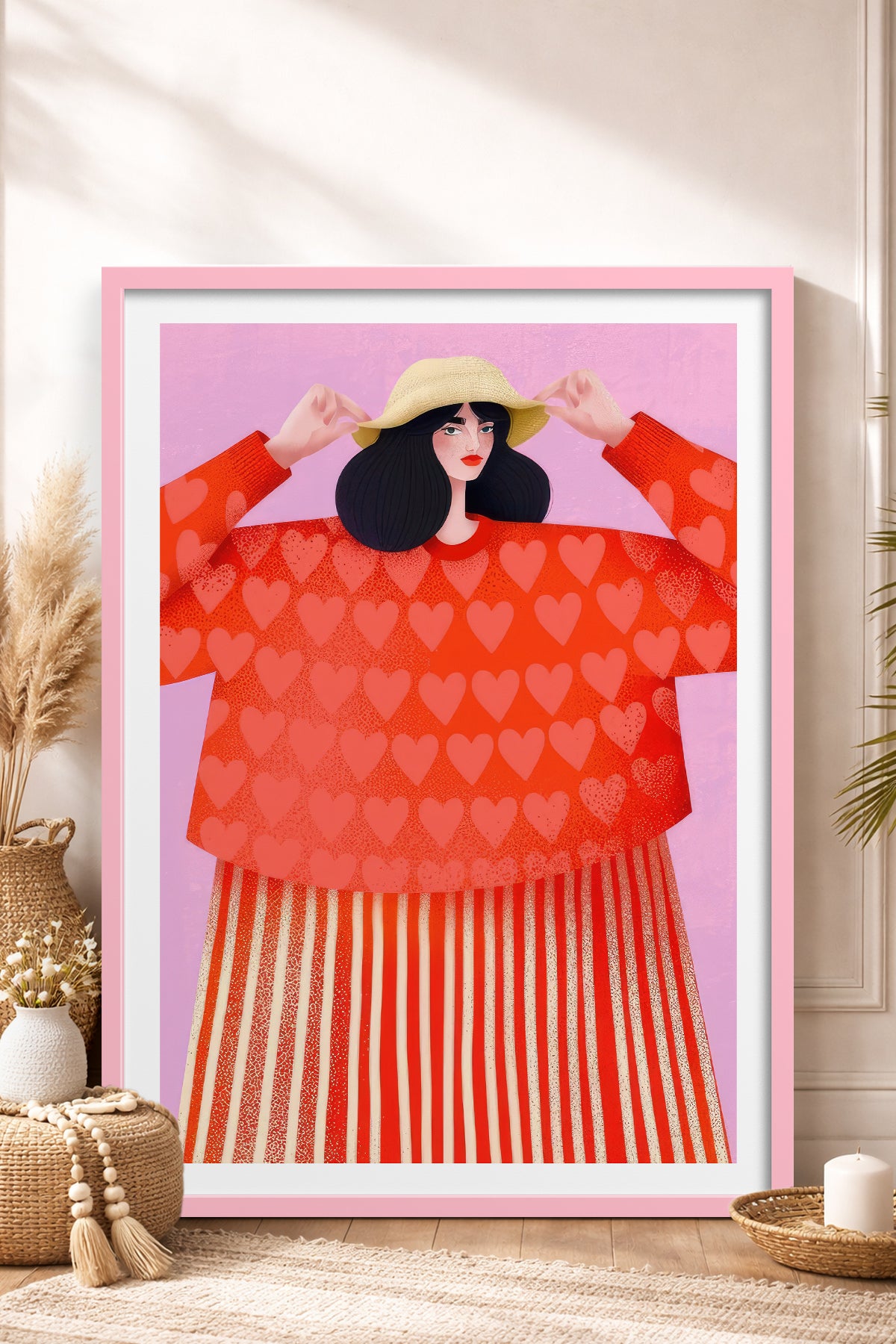 HOMEPACK Ahşap Çerçeveli Tablo Çerçeveli Poster Sanatsal Modern Duvar Dekoru TK-839