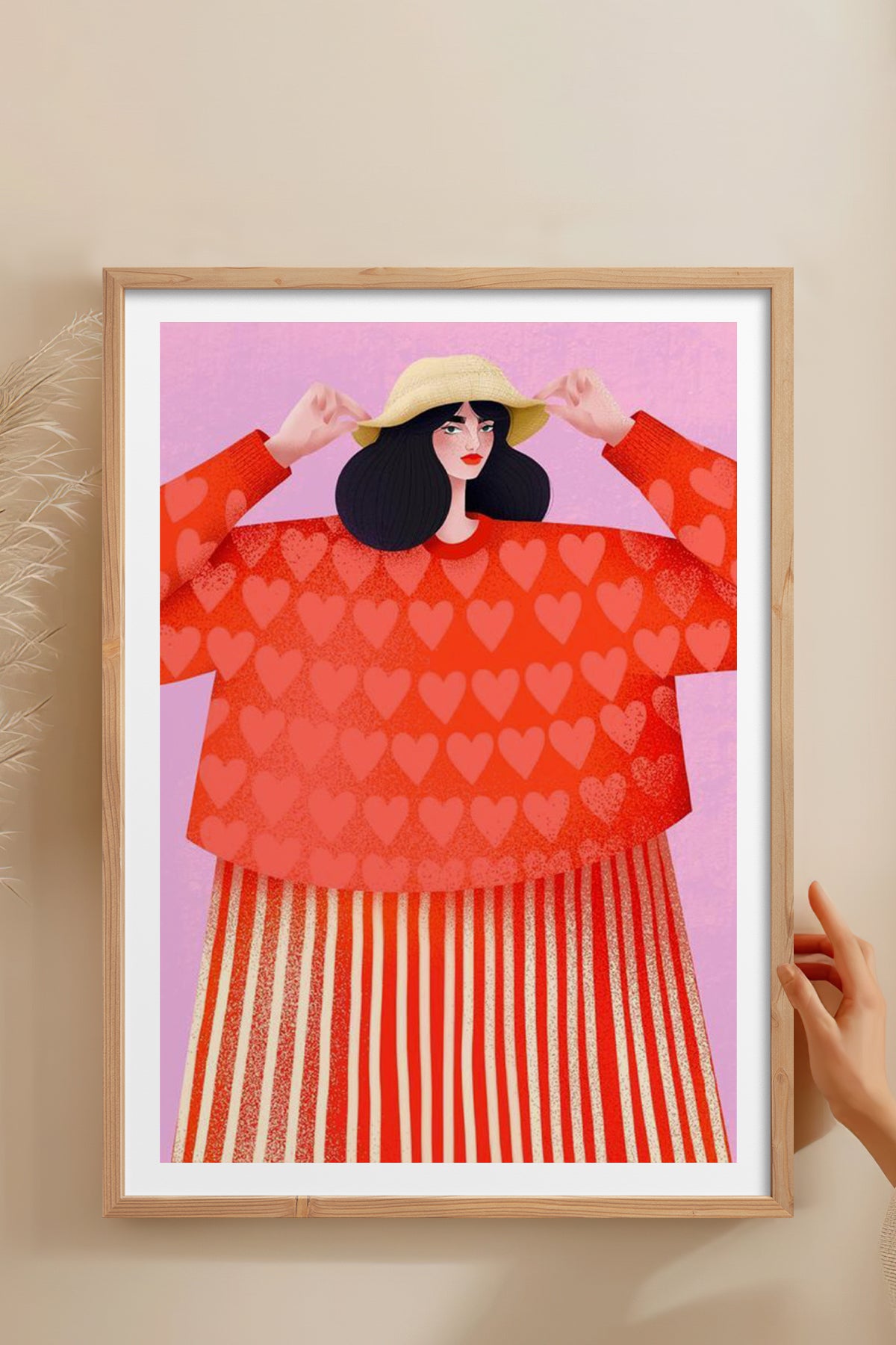HOMEPACK Ahşap Çerçeveli Tablo Çerçeveli Poster Sanatsal Modern Duvar Dekoru TK-839