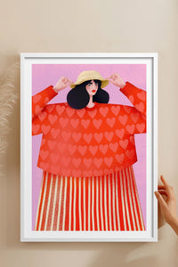 HOMEPACK Ahşap Çerçeveli Tablo Çerçeveli Poster Sanatsal Modern Duvar Dekoru TK-839