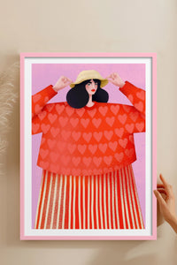 HOMEPACK Ahşap Çerçeveli Tablo Çerçeveli Poster Sanatsal Modern Duvar Dekoru TK-839