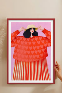 HOMEPACK Ahşap Çerçeveli Tablo Çerçeveli Poster Sanatsal Modern Duvar Dekoru TK-839
